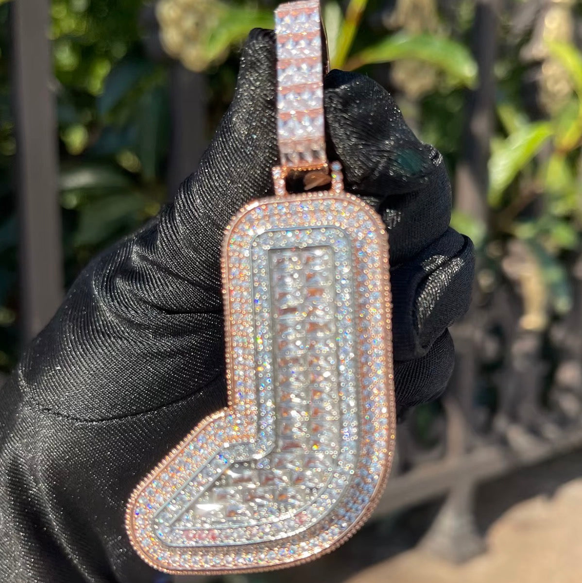 Custom - Iced Out 3D Baguette Letter Pendant