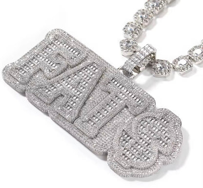 Custom Baguette Letter Pendant V2