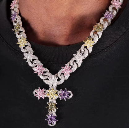Floral Ice Cuban-Link Chain