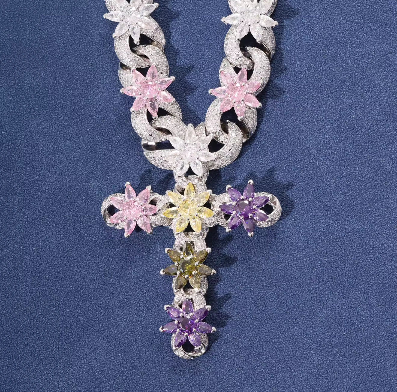 Floral Ice Cuban-Link Chain