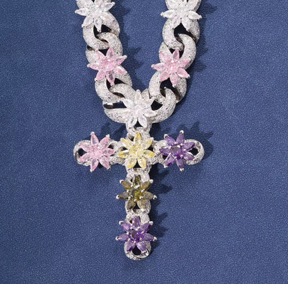 Floral Ice Cuban-Link Chain