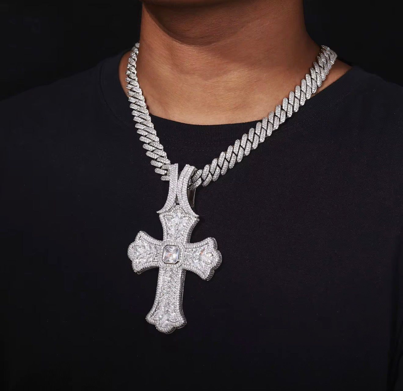 Iced Out Big Royal Cross Pendant
