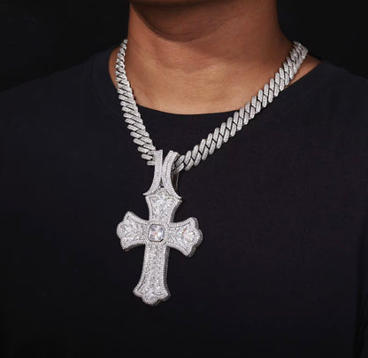 Iced Out Big Royal Cross Pendant