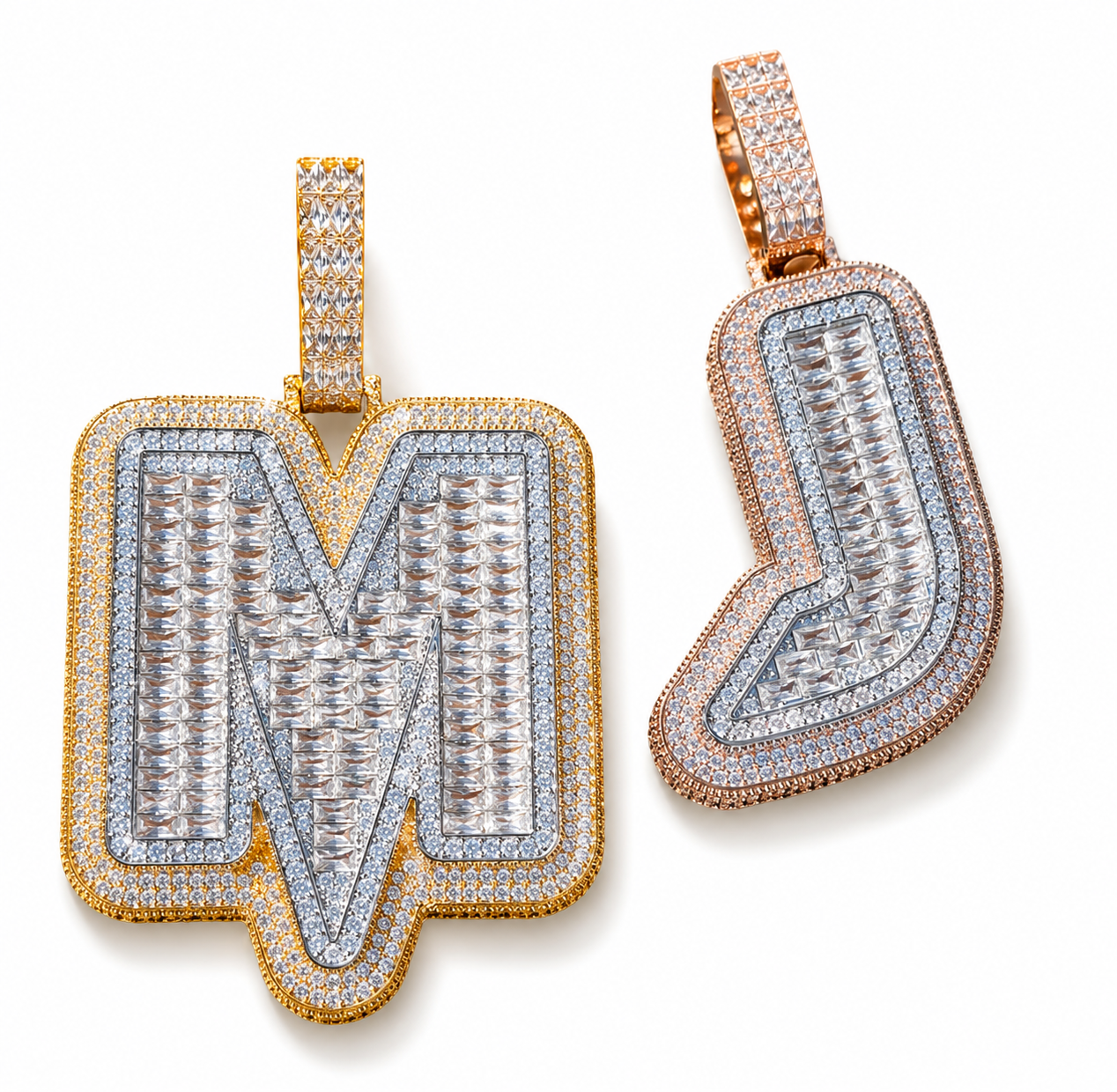 Custom - Iced Out 3D Baguette Letter Pendant