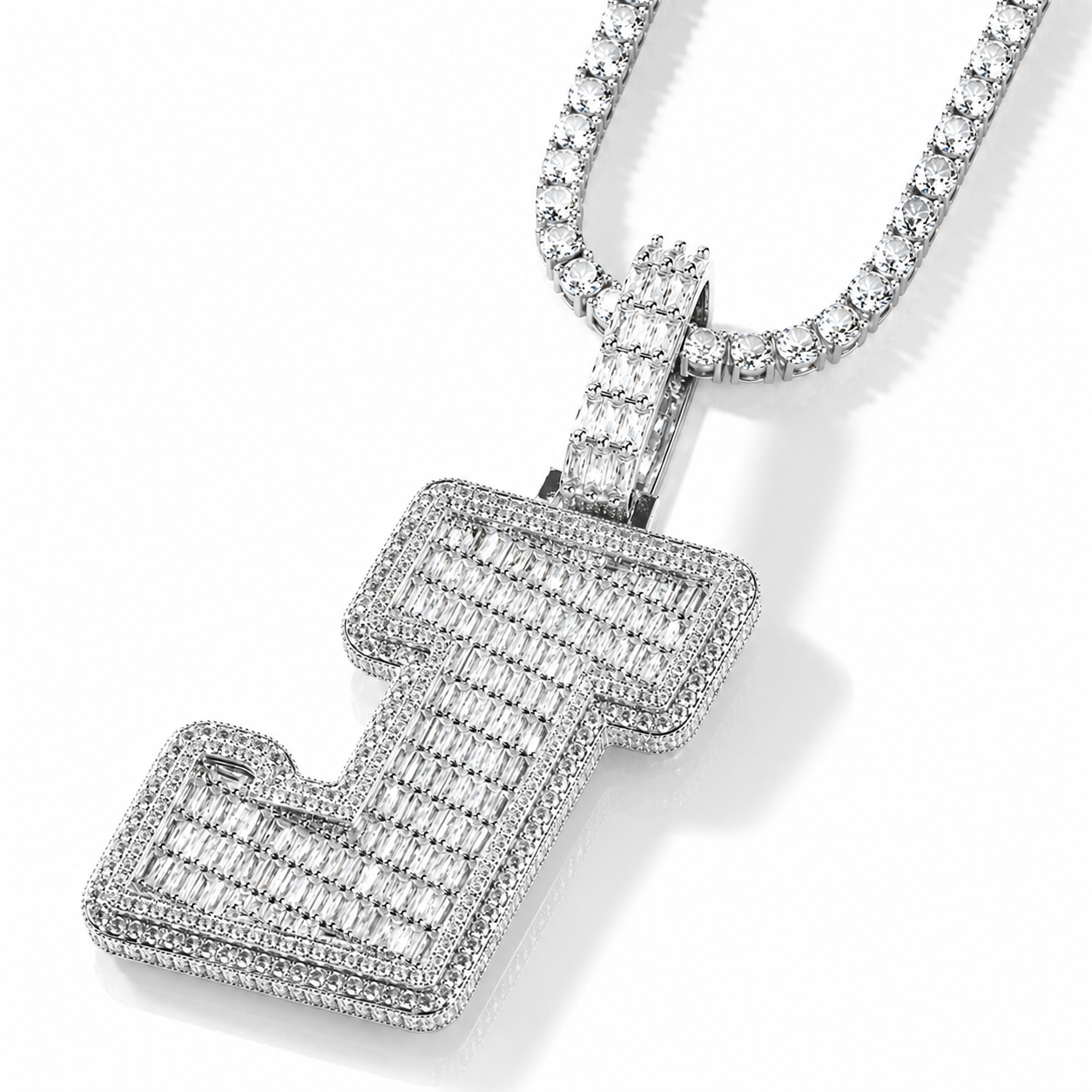 Custom - Baguette Letter Pendant V1
