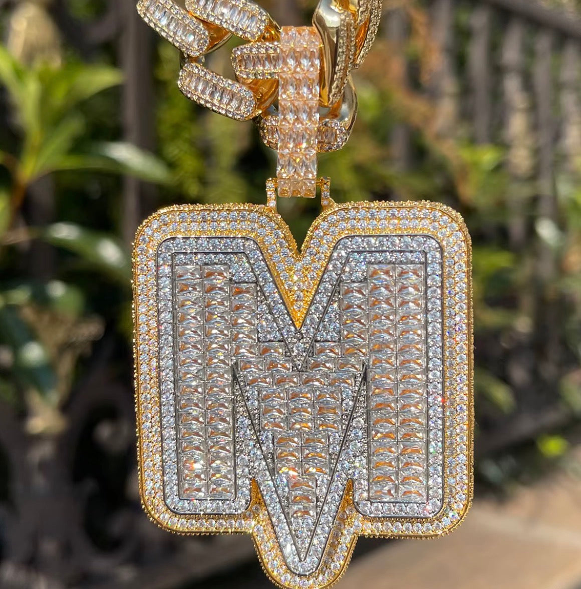 Custom - Iced Out 3D Baguette Letter Pendant