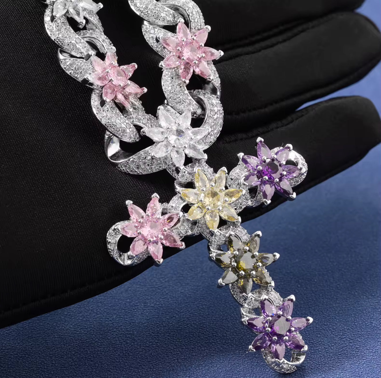 Floral Ice Cuban-Link Chain