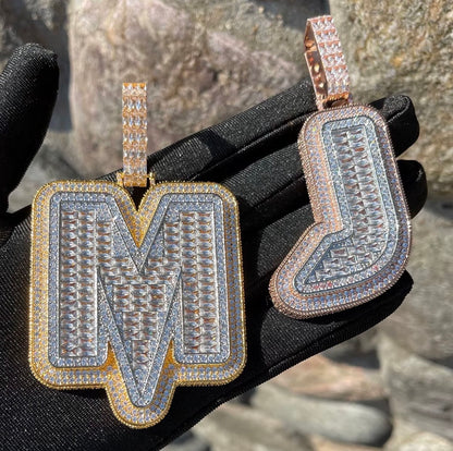 Custom - Iced Out 3D Baguette Letter Pendant