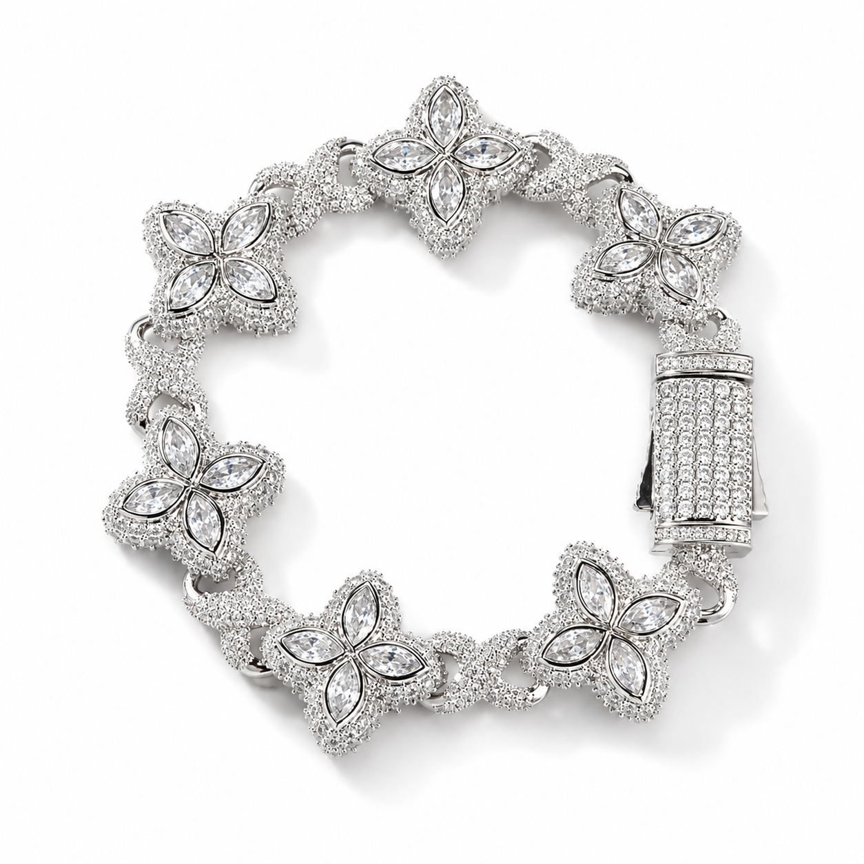 Clover Bracelet - Iced out