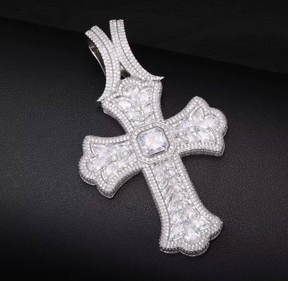 Iced Out Big Royal Cross Pendant