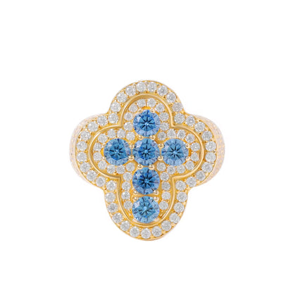 Moissanite - Blue Cross Ring