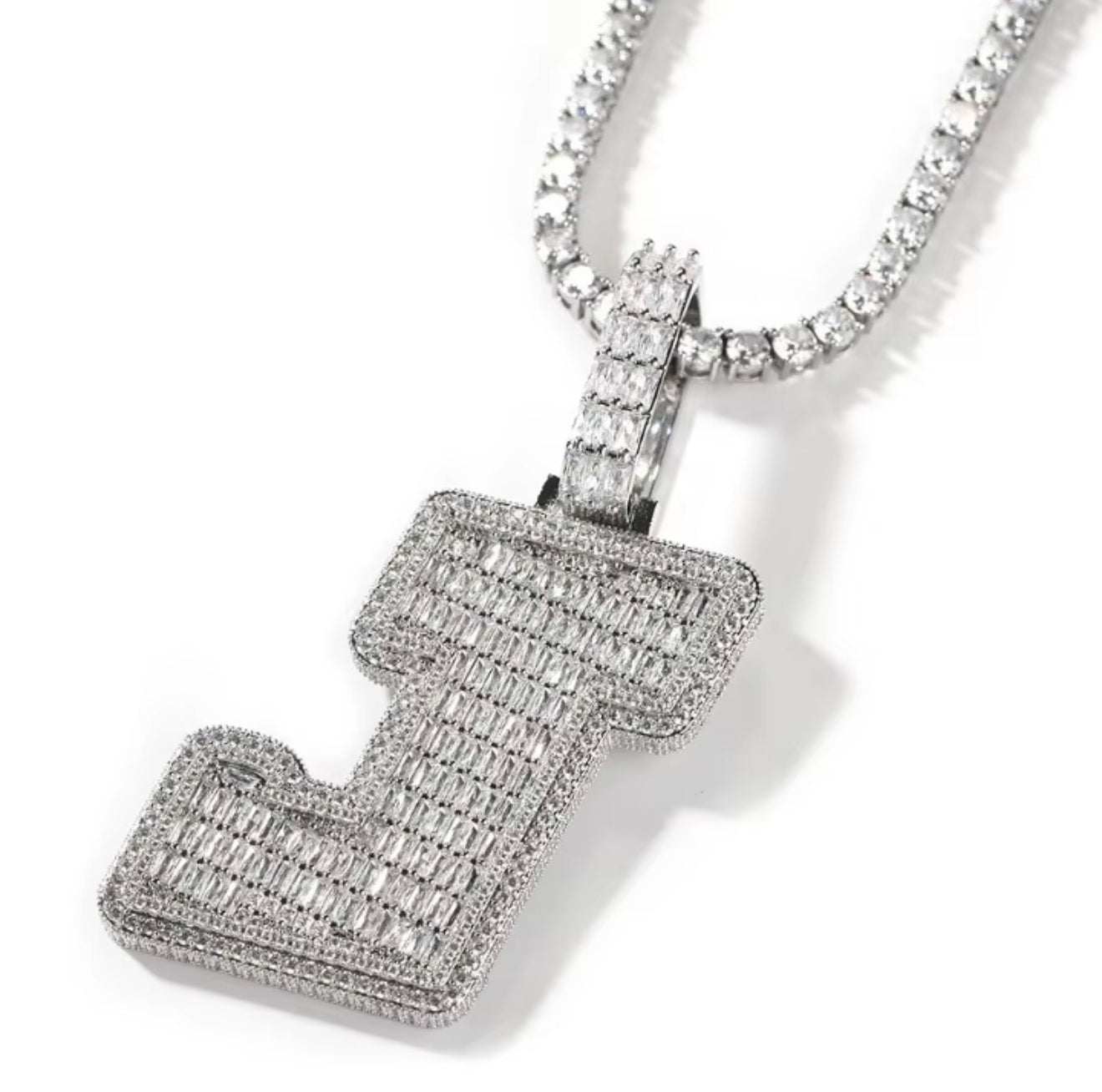 Custom - Baguette Letter Pendant V1