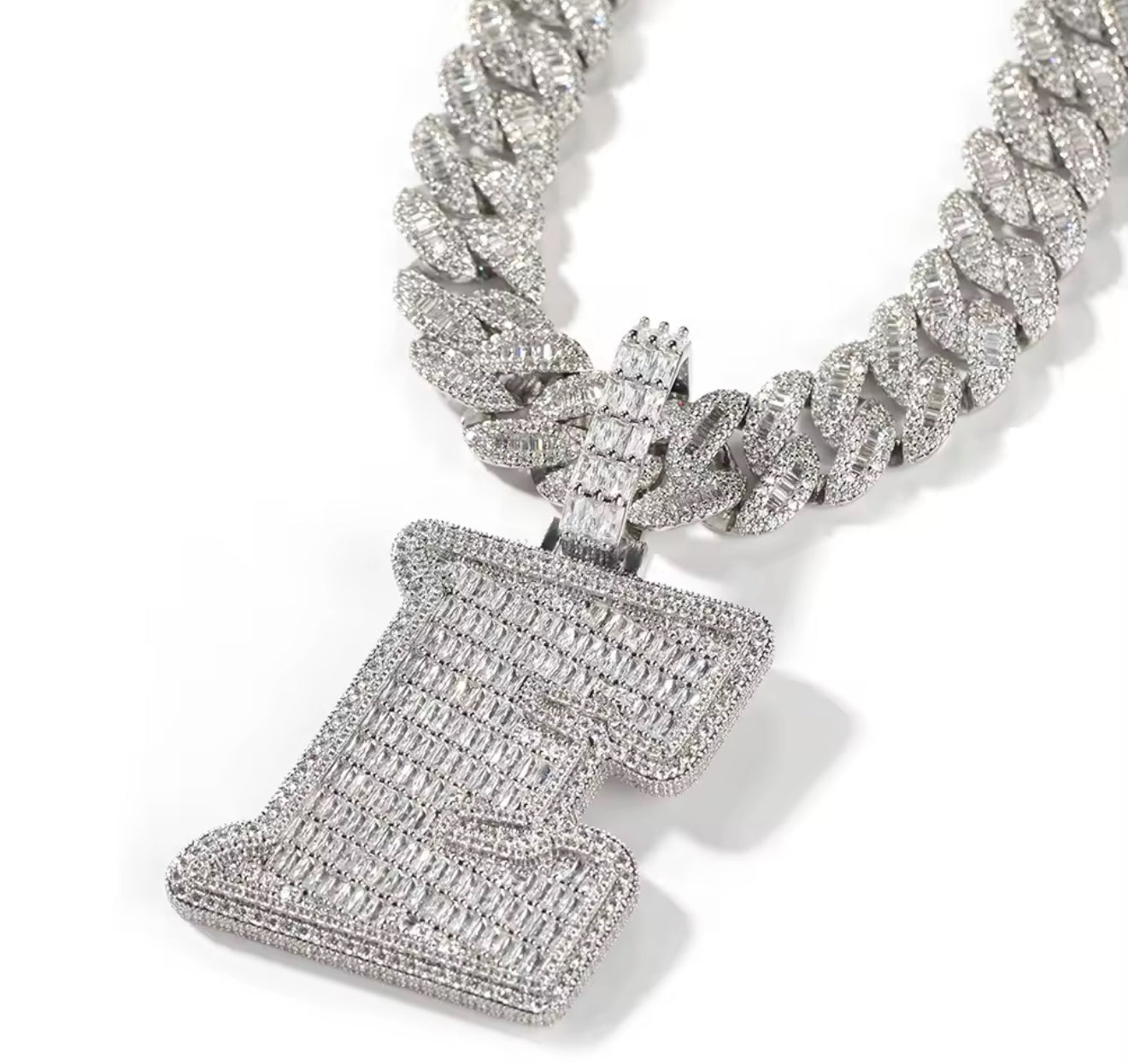 Custom - Baguette Letter Pendant V1