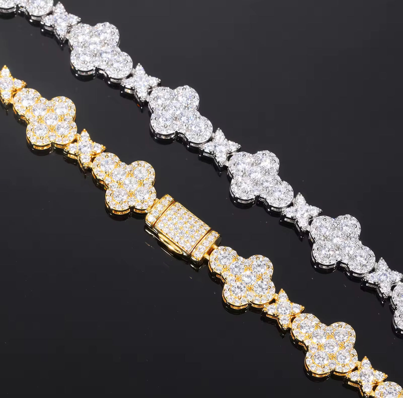 Moissanite - Cross Clover Chain