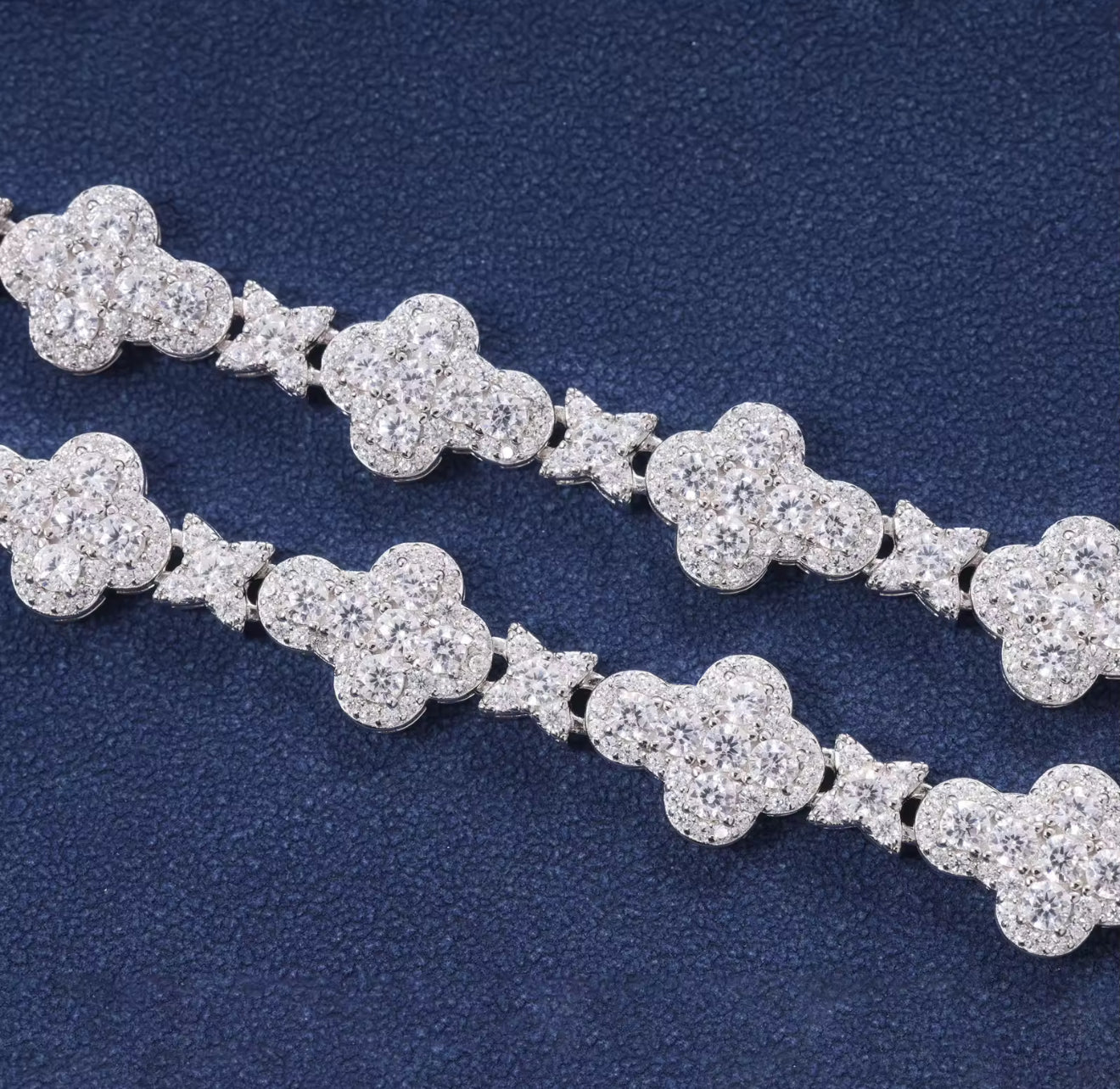 Moissanite - Cross Clover Chain