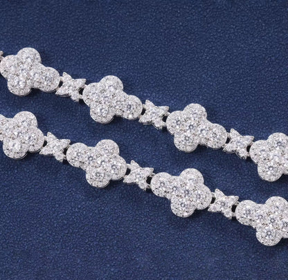 Moissanite - Cross Clover Chain
