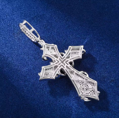 Moissanite - Wrapped Cross Pendant