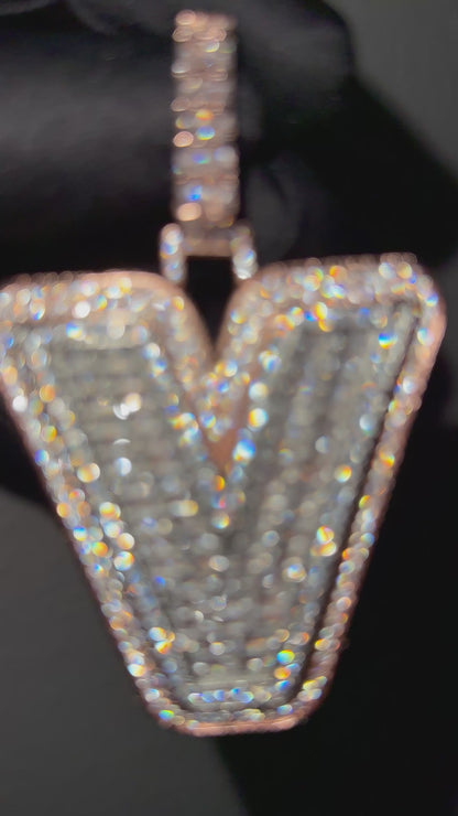 Custom - Iced Out 3D Baguette Letter Pendant